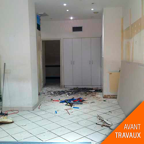 Travaux de rénovation d'un salon de coiffure